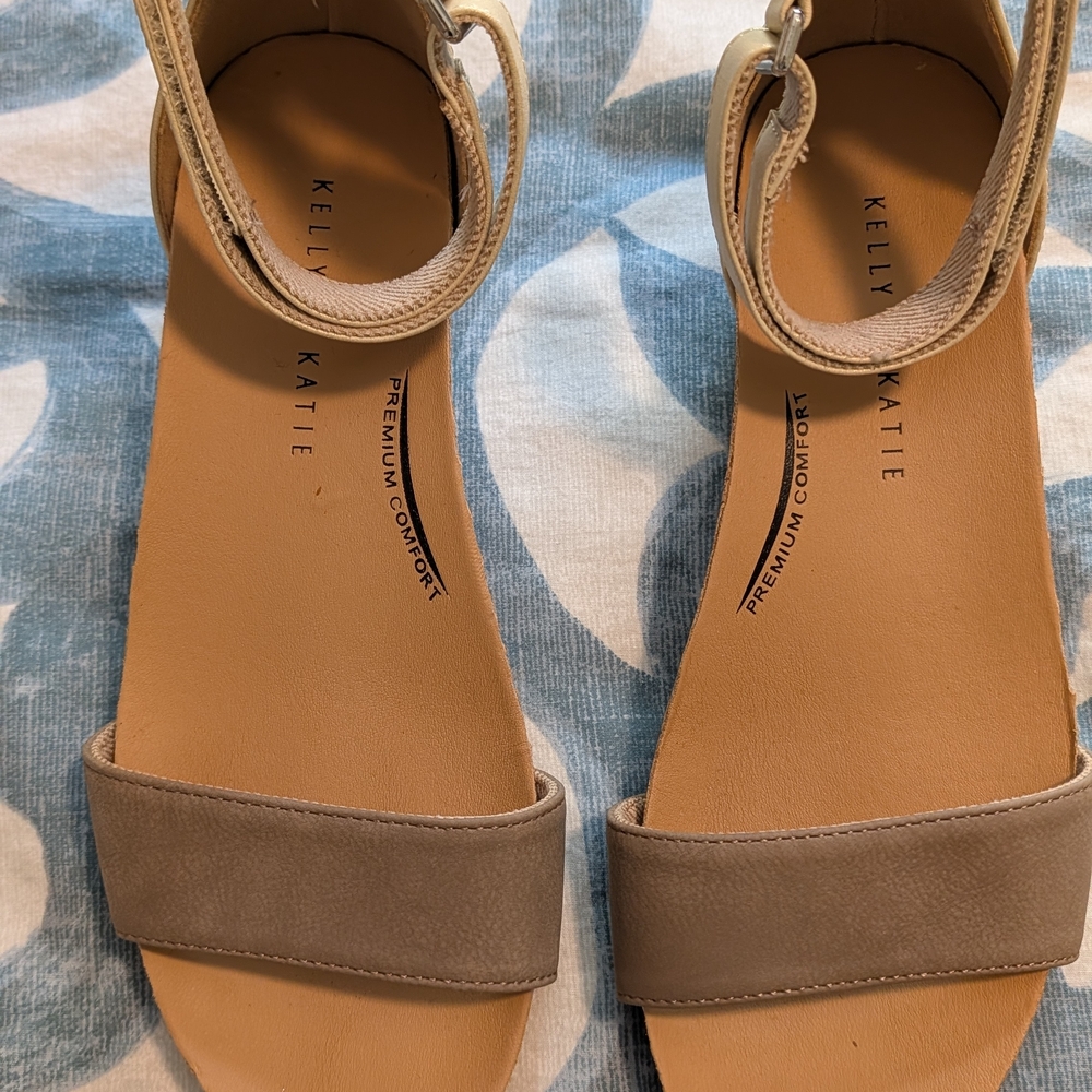 Kelly & Katie Tan Espadrille Wedge Sandals